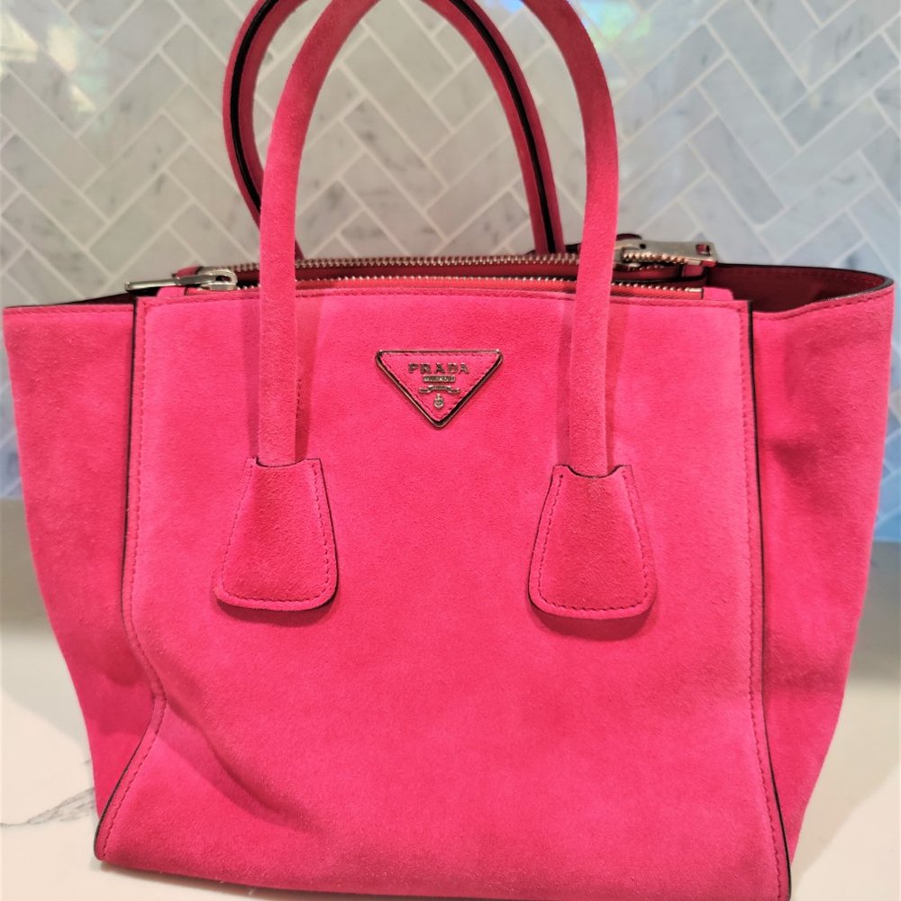 Prada Suede Twin Pocket Tote